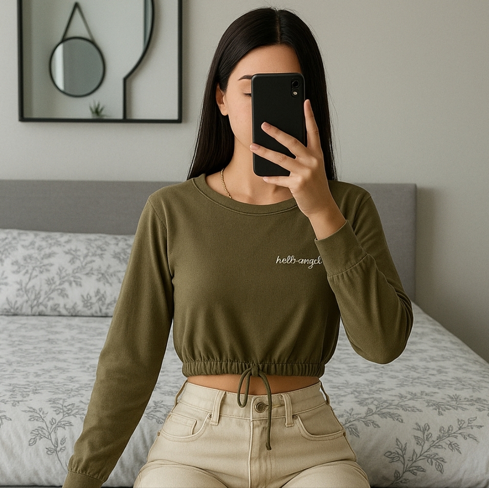 Olive Green Crop Top